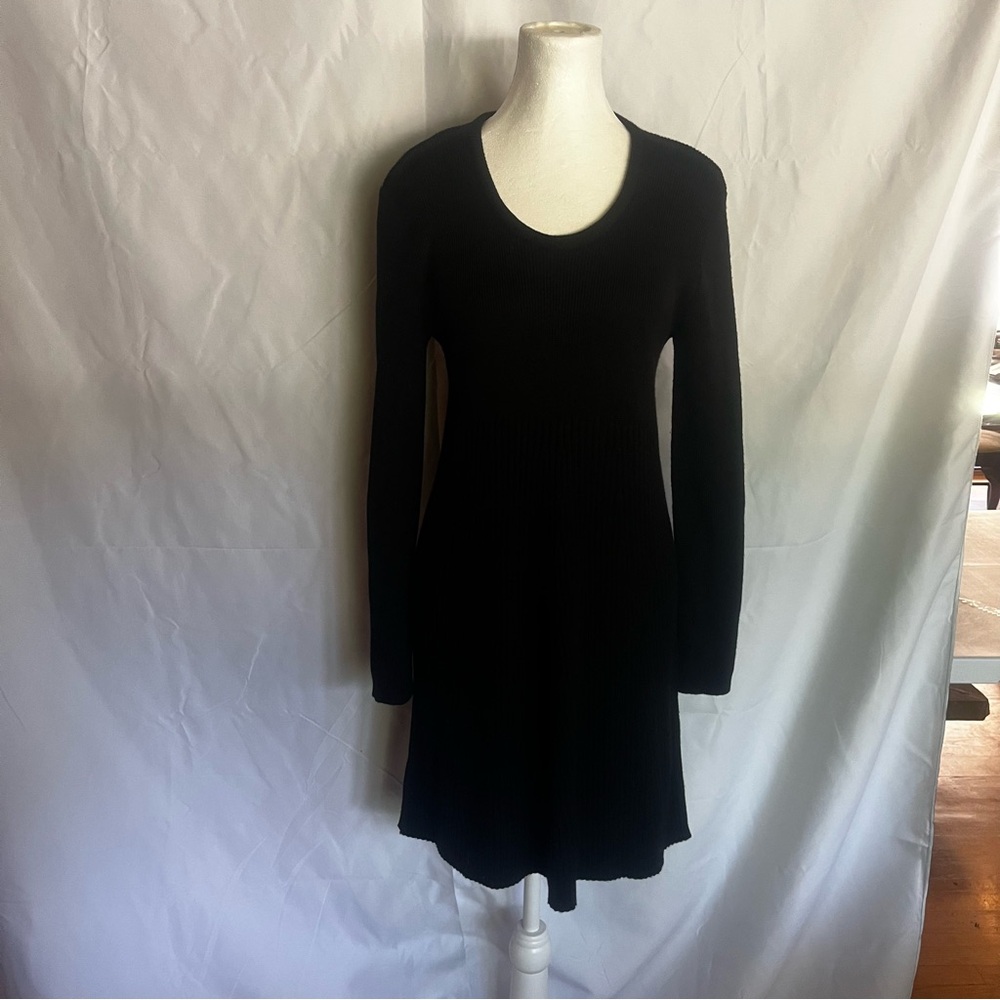 United Colors of Benetton Black A-Line Long Sleeve Dress